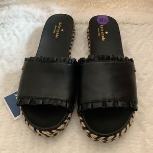 NWT Trending Kate Spade black slides. SZ 8.5